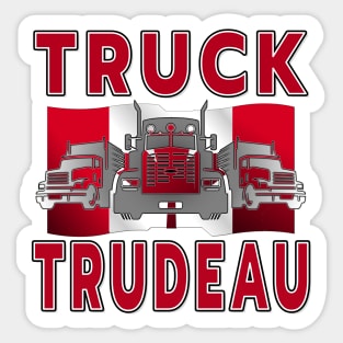 TRUCK TRUDEAU SAVE CANADA FREEDOM CONVOY OF TRUCKERS RED Sticker